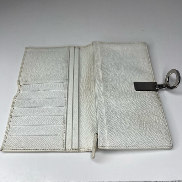 💜BVLGARI BVLGARI Nappa LEATHER Bifold Long WHITE Silver Clip Accent WALLET💜 - Picture 11 of 16